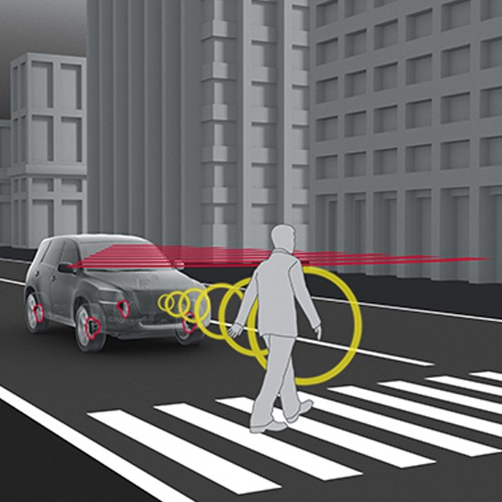 Grafische Darstellung des Pre-Collision-Systems